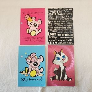 💀4 for $20- Vintage Hot Topic Postcards